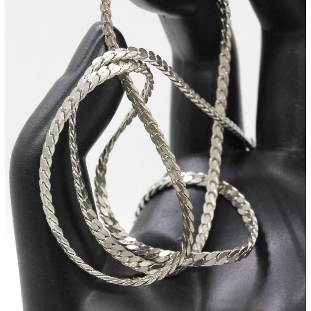 CCI Caret Creation Inc, fine quality silver tone serpentine chain necklace 23" - Picture 3 of 8